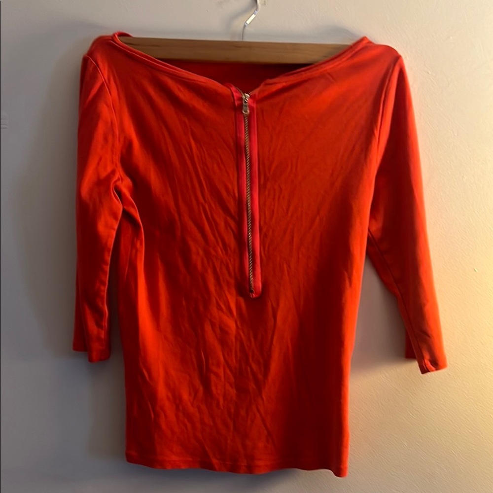 Women's Orange Top with Zipper